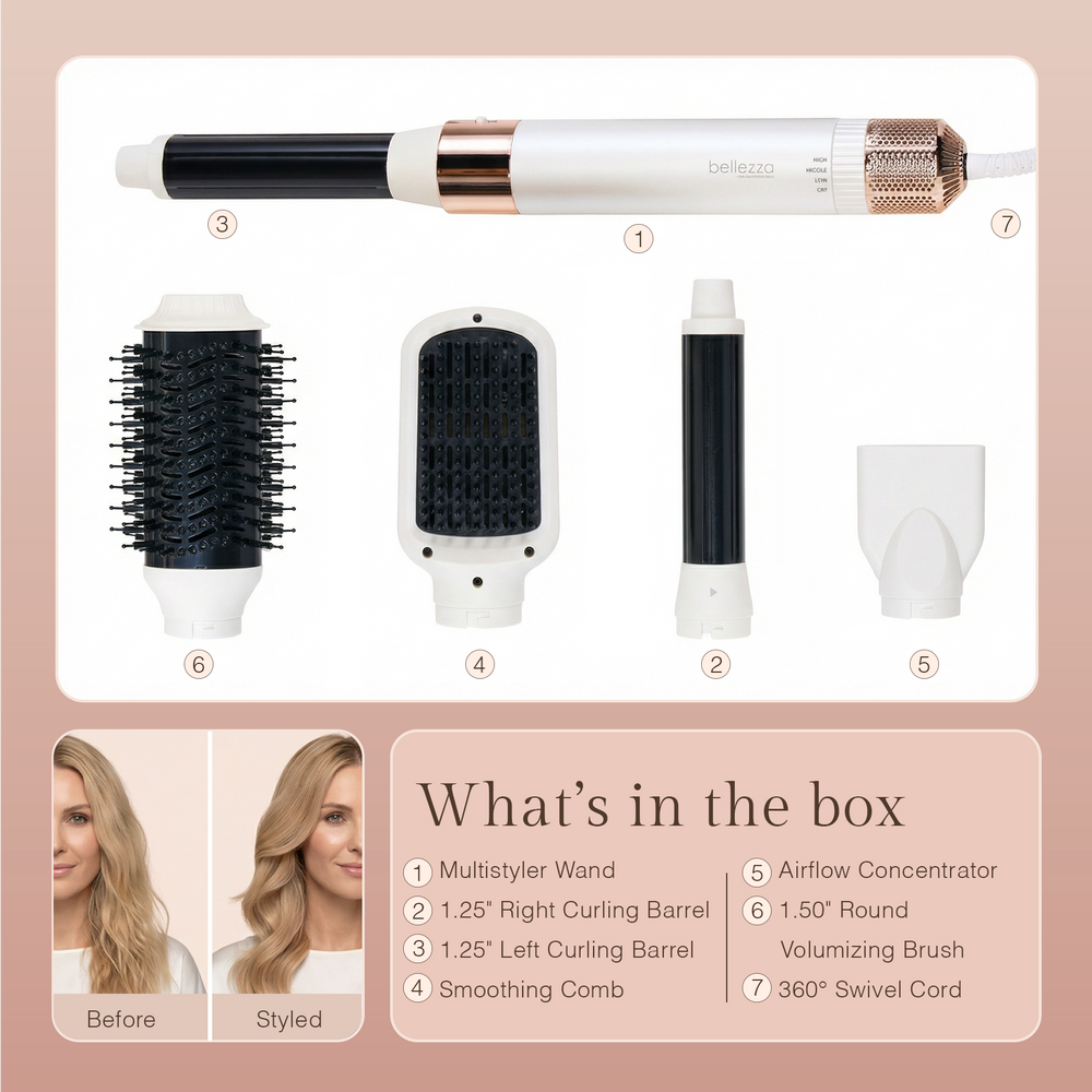 5 in 1 Multistyler | Dry, Curl, Smooth + Volume | Bellezza