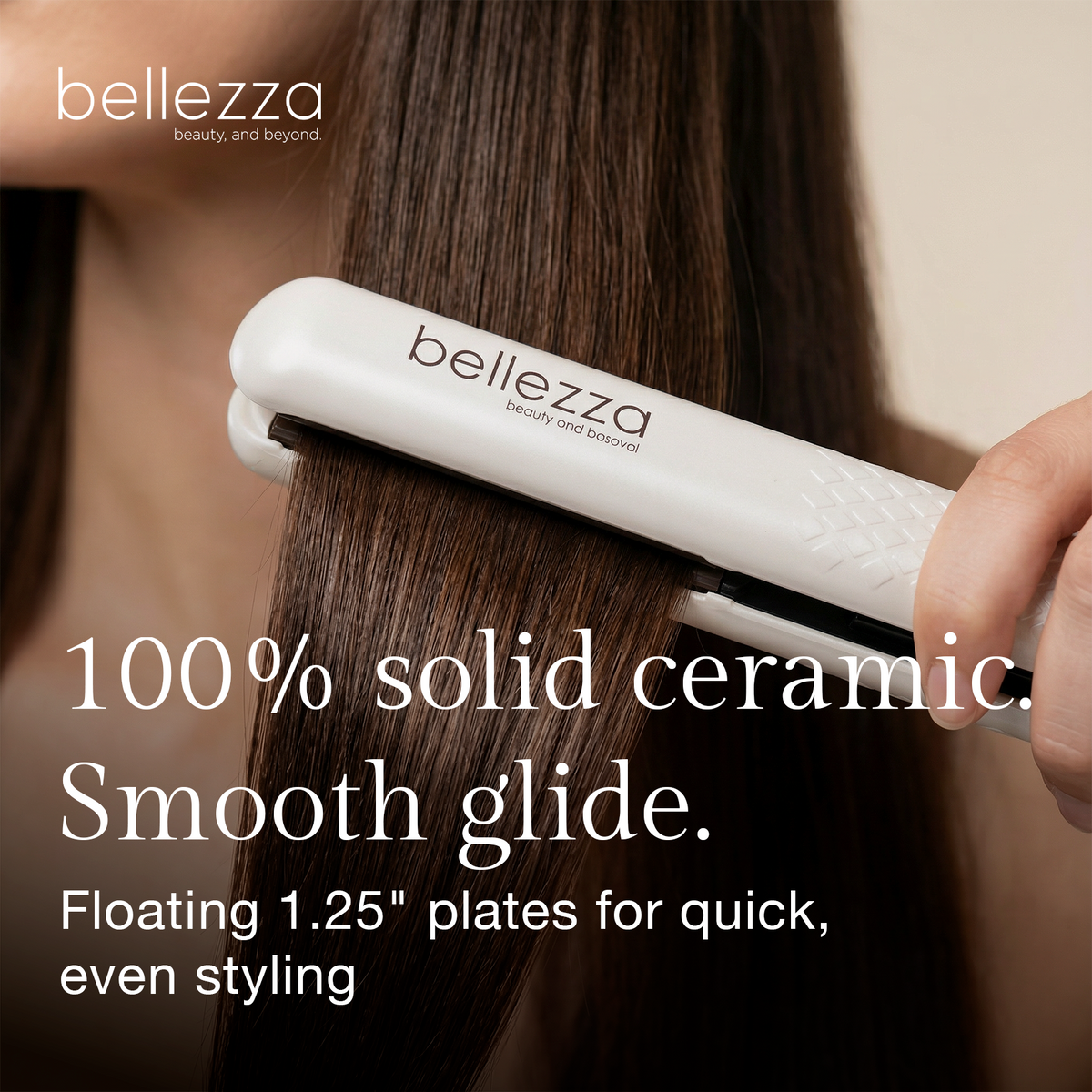 Lux Beauty 1.25” Flat Iron | Solid Ceramic + Ionic | Bellezza