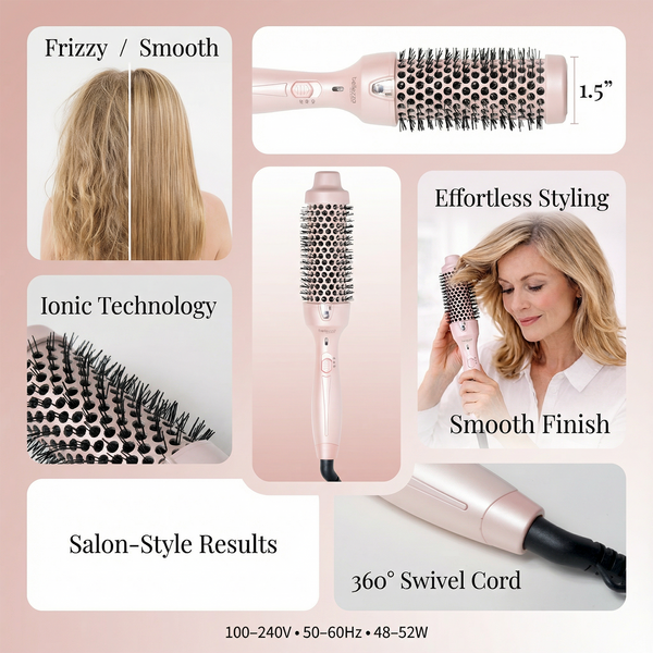 1.5″ Ionic Temperature Control Styling Brush